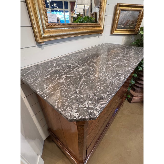 French 19th Century Louis Philippe Chest With Marble For Sale - Image 3 of 17