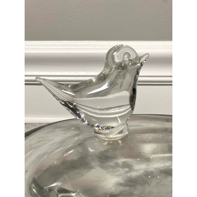 Mid 20th Century Licio Zanetti Murano Glass Sculptural Bird Decorated Bowl, Signed For Sale - Image 10 of 12