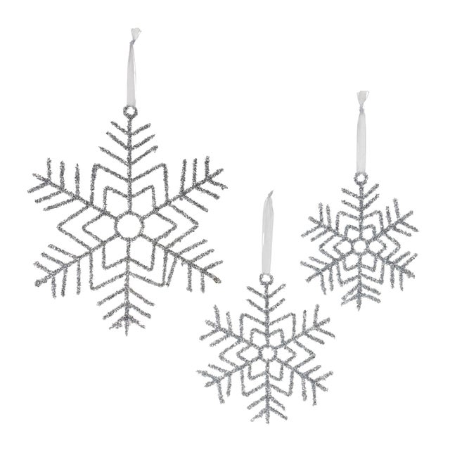 Elevate your holiday decor with the stunning Glittered Wire Snowflake Ornaments. Crafted from high-quality metal wire and...