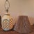 Lattice Cutout Glow Lamps Grass Cloth Shade For Sale - Image 9 of 12