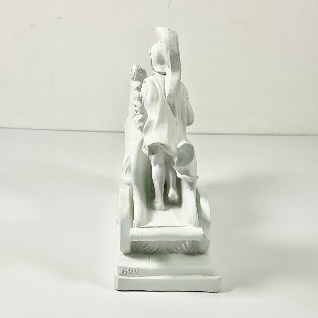 1970s Vintage Roman Empire Hellenistic Charioteer and Two Horse Chariot Plaster Sculpture. For Sale - Image 11 of 13