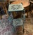 Art Deco Vintage Aluminum Figural Leg Verdigris Two Tier Plant Stand For Sale - Image 3 of 5