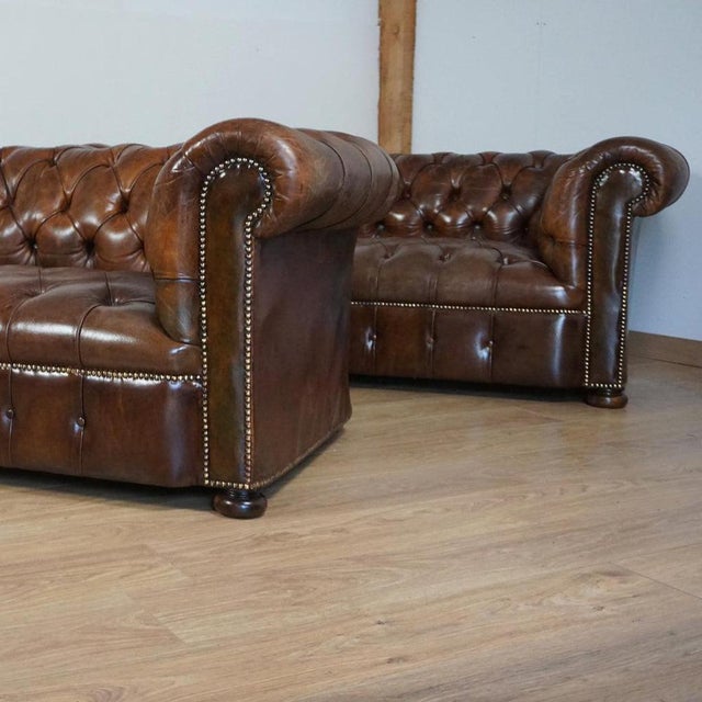 Vintage Chesterfield Sofas, 1920s, Set of 2 For Sale - Image 4 of 12