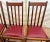 Brown Antique Craftsman Chairs Set of Four, Spindle Back Solid Oak, Maroon Vinyl Seats For Sale - Image 8 of 10