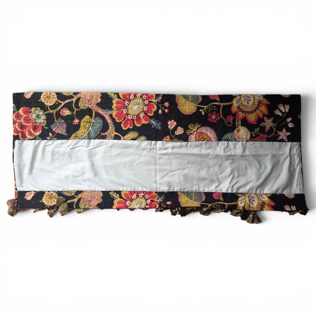 Custom Jacobean Valances With Tassel Trim- A Pair For Sale - Image 12 of 12