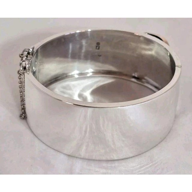 Antique Victorian Sterling Silver Aesthetic Belt Buckle Bangle, 1885 For Sale - Image 4 of 18