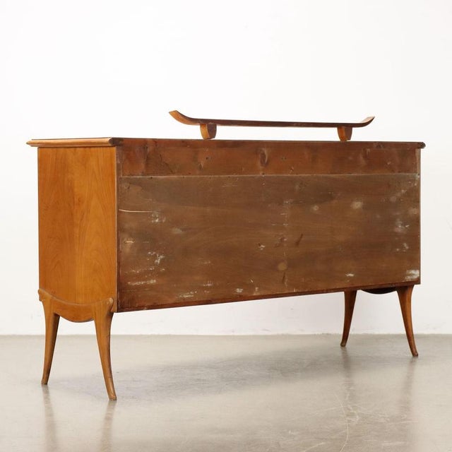 Vintage Sideboard in Cherry Veneer & Glass, Italy, 1950s For Sale - Image 11 of 12