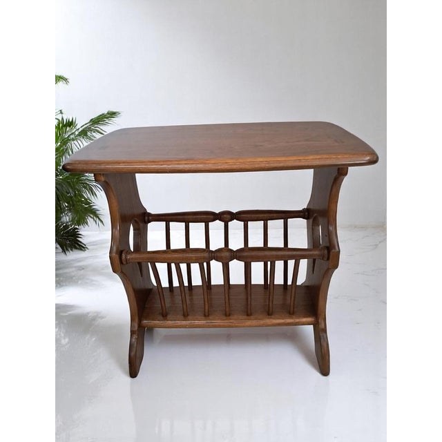 Vintage Magazine Rack in Elm by Lucian Ercolani for Ercol, 1990s For Sale - Image 12 of 14