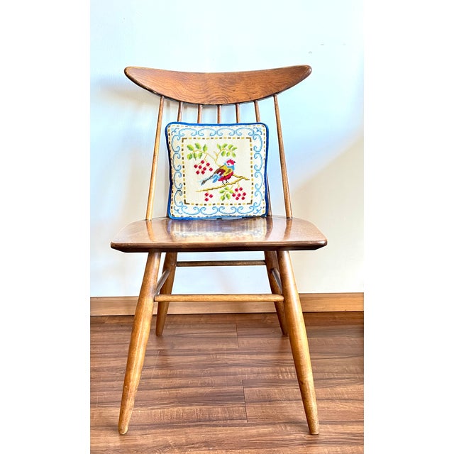 Vintage Embroidered Bird Accent Pillow For Sale - Image 11 of 11