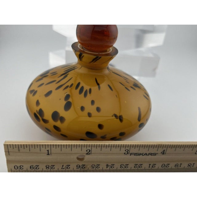 Vintage Murano Art Glass Amber Tone Leopard/Tortoise Perfume Bottle 1960s For Sale In New York - Image 6 of 12