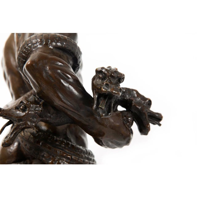 American School Art Deco Bronze Sculpture “Hercules & the Hydra” Ca. 1940s For Sale - Image 12 of 12