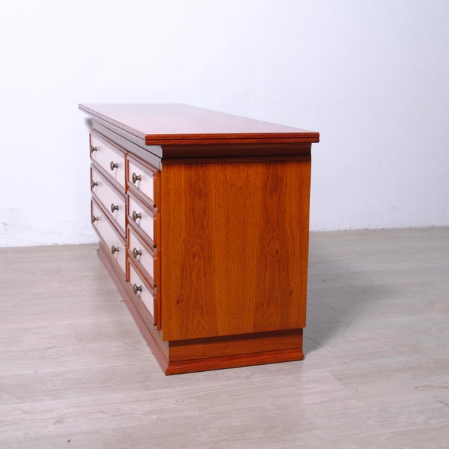 Brown Vintage Wooden Chest of Drawers, Italy, 1970s For Sale - Image 8 of 18
