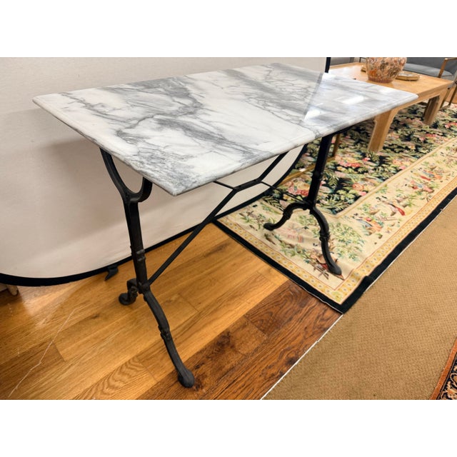 Antique French Marble Top Baker’s Pastry Table With Cast Iron Base For Sale In New York - Image 6 of 7