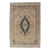 Vintage Turkish Oushak Rug With Beige and Navy Blue Geometric Medallion 3'5 X 5'2 For Sale
