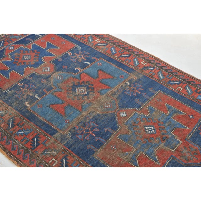Antique Tribal Caucasian Kazak Geometric Rug, 4.4 x 6.9 For Sale - Image 4 of 11