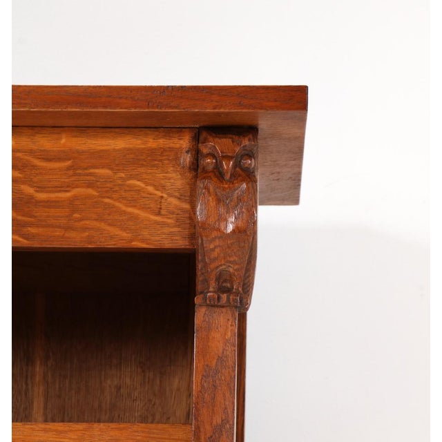 Arts & Crafts Two-Piece Bookcase in Oak by Alexander J. Kropholler, 1890s For Sale - Image 17 of 18