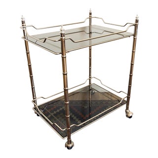Mid-Century Modern Chrome Bar Cart For Sale