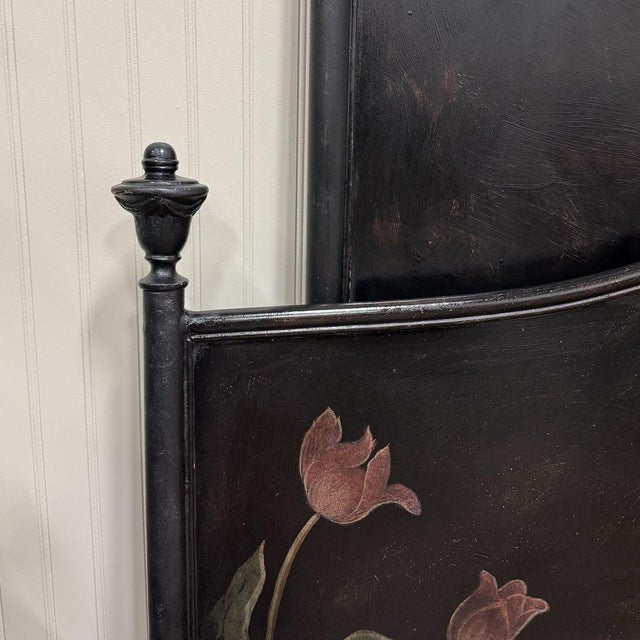 Early 21st Century Vintage Hand-Painted King-Size Metal Bed For Sale - Image 5 of 7