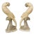 Pair Italian Alabaster Parrot Bird Sculptures - Mid Century For Sale