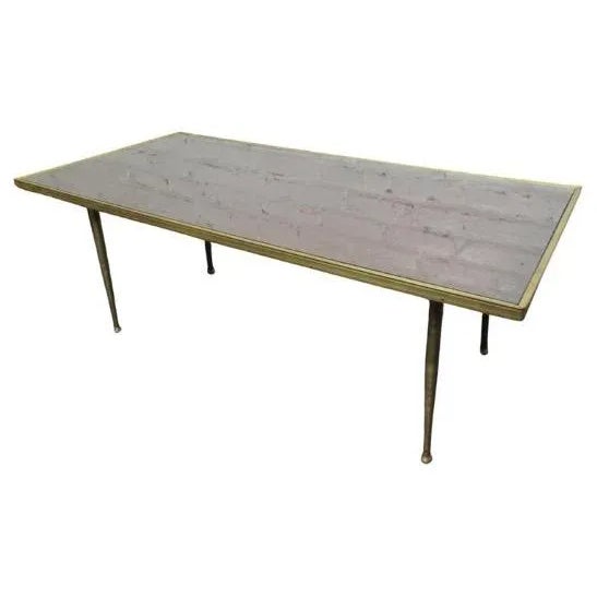 Small Mid-Century Modern Brass Coffee Table For Sale - Image 11 of 11