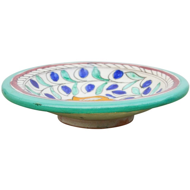 Mid 20th Century Colorful Moroccan Ceramic Plate For Sale - Image 4 of 7