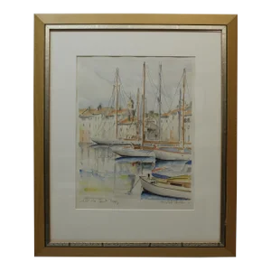 Michèle Panier "Port De Saint Tropez" Watercolor