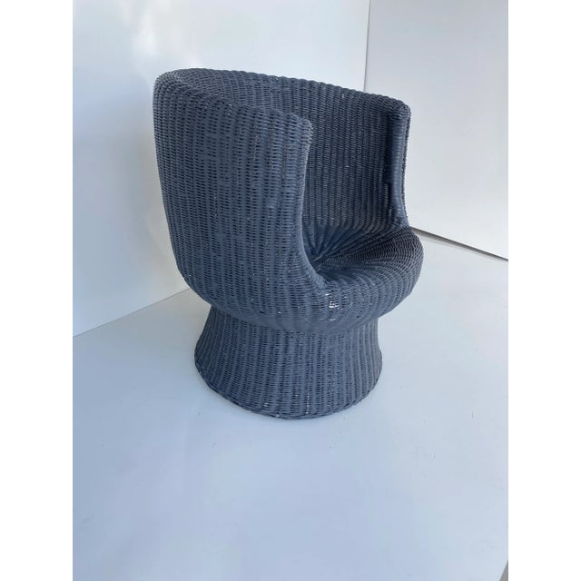 Mid-Century Modern Mid 20th Century Vintage Wicker/Rattan Chair in the Style of Eero Aarnio For Sale - Image 3 of 6