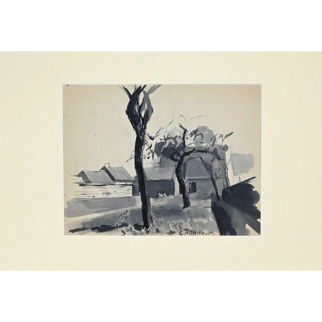 Figure is an original drawing in watercolor and pencil on ivory paper, realized by Raymond Cazanove in 1922. Hand-signed...