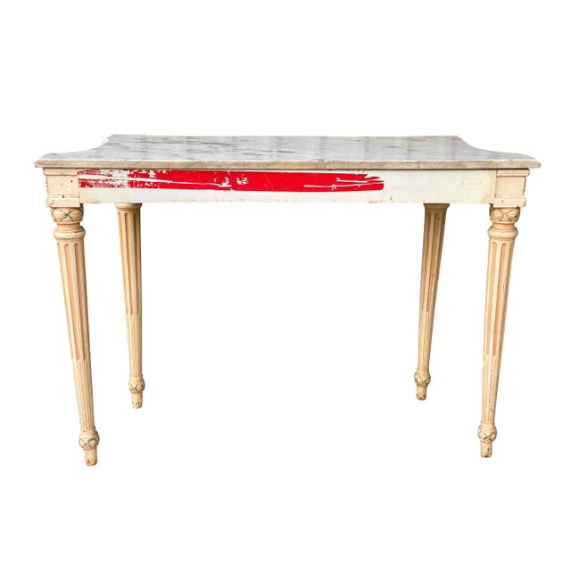 Maison Jansen Louis XVI Style Marble-Top Console Table For Sale - Image 9 of 13