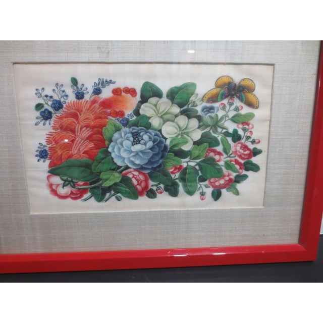 Antique Chinese Watercolor Floral For Sale - Image 4 of 8