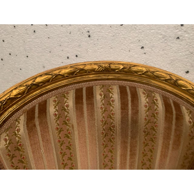 Wood Louis XVI Style Giltwood Bergère Chair For Sale - Image 7 of 12