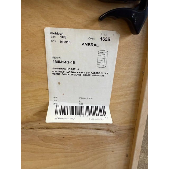 Mobican Mimosa Maple 7 Drawer Tall Dresser W/Black Glass Top Drawer & Smooth Opening/Closing Action For Sale - Image 11 of 11