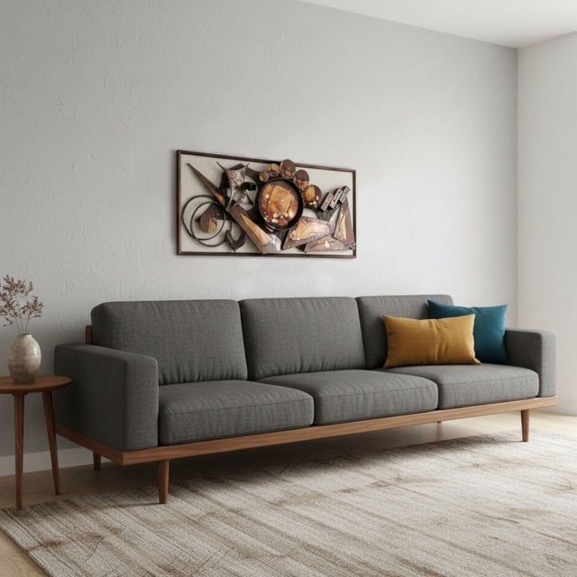 Danish Brutalist Metal Wall Sculpture by Henrik Horst, 1970s For Sale - Image 4 of 18