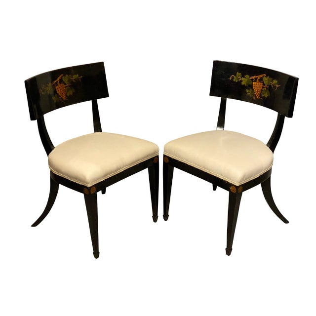 Regency Ebonized Klismos Side Chairs - A Pair For Sale - Image 11 of 11