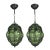 1970s Wonderful Green Colour Venetian Lantern, Seguso Murano Glass - Set of 2 For Sale