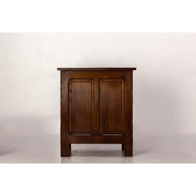1960s Small Vintage French Buffet in Carved Oak, 1960 For Sale - Image 5 of 12