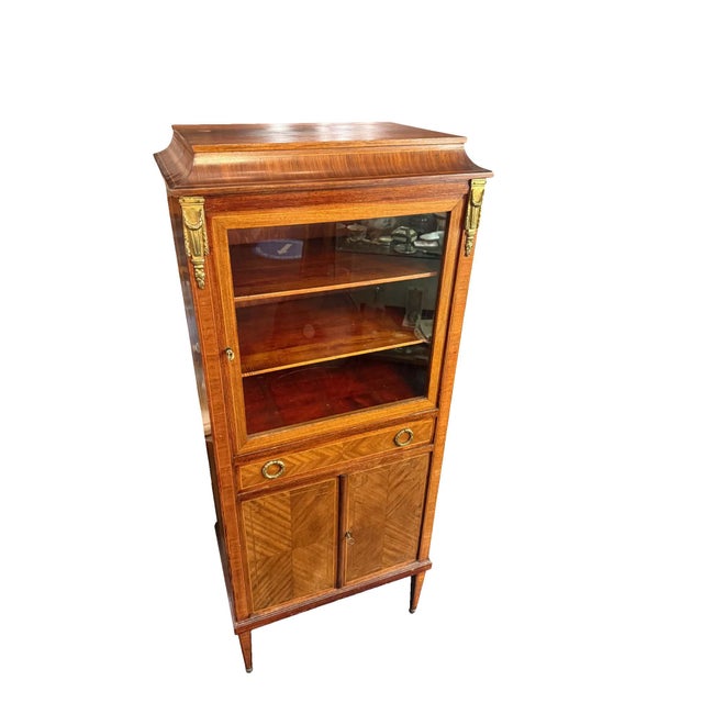 Louis XVI Marquetry Display Cabinet For Sale - Image 3 of 14