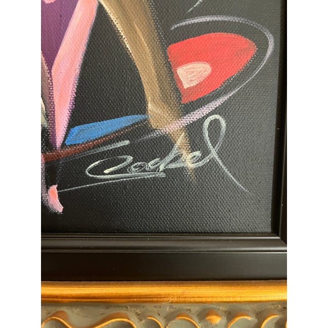 Textile Tango in the Moonlight by Alfred Cockel, Original Acrylic on Canvas For Sale - Image 7 of 10