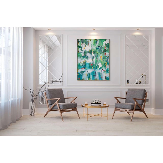 Oil on canvas Edition: Unique. Unframed. This abstract oil painting showcases a compelling investigation into the visual...