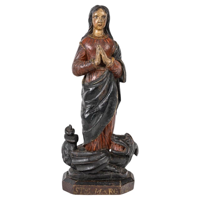 Sculpture in Polychrome Wood For Sale