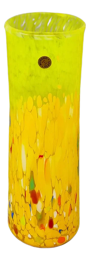 Italian Yellow Handrafted Vase in Murano Glass by Maestro Del Vetro, 1970s