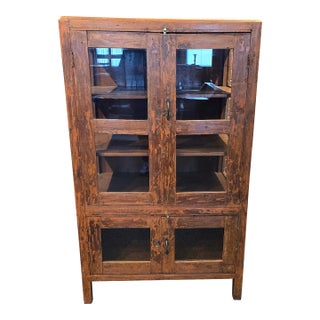 Rustic Reclaimed Wood Display Cabinet For Sale
