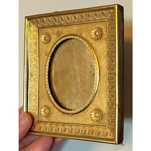 19th Century Antique 19th Century French Empire Gilt Bronze Ormolu Small Picture Frame For Sale - Image 5 of 18