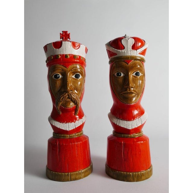 Bitossi Italian Ceramic King and Queen Chess Piece Sculptures by Bitossi, 1960s, Set of 2 For Sale - Image 4 of 18