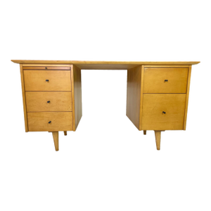 Attributed to Paul McCobb for Planner Group Maple Double Pedestal Desk, 1950s