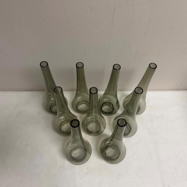 Mid-Century Modern 1960s Mid Century Modern Smoked Glass Chandelier Shades - Set of Nine For Sale - Image 3 of 3