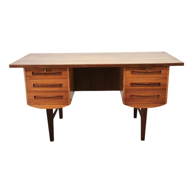 Danish Modern Teak Executive Desk by J. Svenstrup for A.P. Møbler, 1960s For Sale