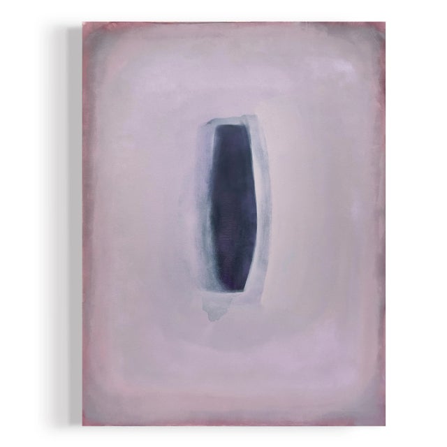 This earthy pink / mauve and dark purple color field artwork painted in 2024 features light textural variances and layers...