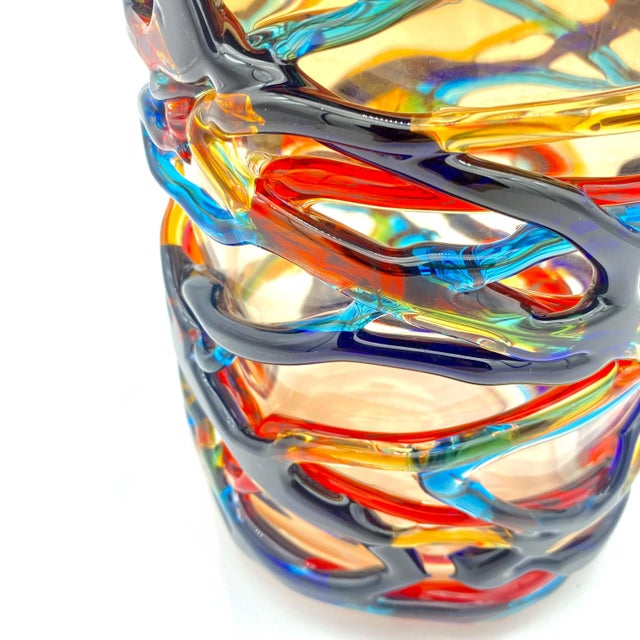 Red Cylindrical Vase in Murano Glass from YourMurano For Sale - Image 4 of 7