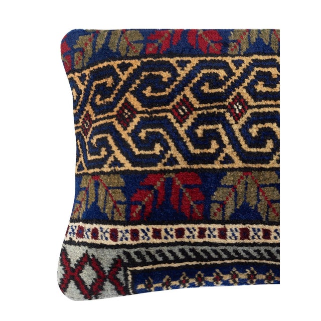 Add a touch of history and warmth to your space with this vintage handmade Turkish wool rug cushion cover. Crafted from...